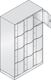 Fächerschrank Stahlbl.Farbwahl/Farbwahl H1950xB1150xT640mm 3x4 Abt.