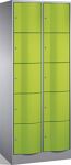 Fächerschrank m.Sockel lichtgrau/lichtgrau H1950xB770xT540mm 2x5 Abt.C+P