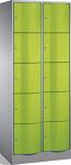 Fächerschrank m.Sockel lichtgrau/lichtgrau H1950xB770xT540mm 2x5 Abt.C+P