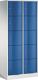 Fächerschrank m.Sockel lichtgrau/enzianblau H1950xB770xT540mm 2x5 Abt.C+P