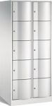 Fächerschrank m.Sockel lichtgrau/lichtgrau H1950xB770xT640mm 2x5 Abt.C+P