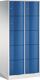 Fächerschrank m.Sockel lichtgrau/enzianblau H1950xB770xT640mm 2x5 Abt.C+P