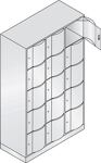 Fächerschrank Stahlbl.Farbwahl/Farbwahl H1950xB1150xT540mm 3x5 Abt.