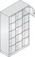 Fächerschrank Stahlbl.Farbwahl/Farbwahl H1950xB1150xT540mm 3x5 Abt.