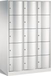 Fächerschrank m.Sockel lichtgrau/lichtgrau H1950xB1150xT640mm 3x5 Abt.C+P