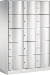 Fächerschrank m.Sockel lichtgrau/lichtgrau H1950xB1150xT640mm 3x5 Abt.C+P