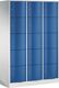 Fächerschrank m.Sockel lichtgrau/enzianblau H1950xB1150xT640mm 3x5 Abt.C+P