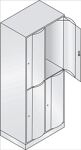 Fächerschrank Stahlbl.Farbwahl/Farbwahl H1950xB770xT540mm 2x2 Abt.