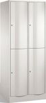 Fächerschrank m.Sockel lichtgrau/lichtgrau H1950xB770xT640mm 2x2 Abt.C+P