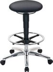 Drehhocker Sitz-Stop-Rollen+Fußring Supertec-Gewebe grau