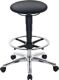 Drehhocker Sitz-Stop-Rollen+Fußring Supertec-Gewebe grau