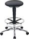 Drehhocker Sitz-Stop-Rollen+Fußring Supertec-Gewebe grau