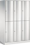 Fächerschrank m.Sockel lichtgrau/lichtgrau H1950xB1150xT640mm 3x2 Abt.C+P
