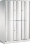 Fächerschrank m.Sockel lichtgrau/lichtgrau H1950xB1150xT640mm 3x2 Abt.C+P
