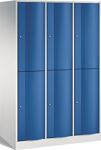 Fächerschrank m.Sockel lichtgrau/enzianblau H1950xB1150xT640mm 3x2 Abt.C+P