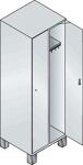 Garderobenschrank m.Füßen H1980xB600xT525mm lichtgrau/ lichtgrau 2 Abt.C+P