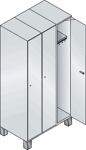 Garderobenschrank m.Füßen H1980xB900xT525mm lichtgrau/ lichtgrau 3 Abt.C+P