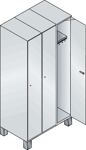 Garderobenschrank m.Füßen H1980xB900xT525mm lichtgrau/ lichtgrau 3 Abt.C+P