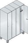 Garderobenschrank m.Füßen H1980xB1200xT525mm lichtgrau/ lichtgrau 4 Abt.C+P