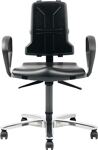 Arbeitsdrehstuhl Sintec, NW-Nr.: 9000454217 160, Bodengleiter+Rl.Integrals chaum schwarz, 450-600/490-640mm BIMOS  