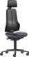 Arbeitsdrehstuhl Rl.m.Kopfstütze Kunstlederpolster schwarz blau 470-640mm BIMOS