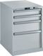 Schubladenschrank H800xB564xT725mm 2 x 100,1 x 200,1 x 300mm lichtgrau Key