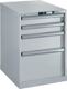 Schubladenschrank H800xB564xT725mm 2 x 100,1 x 200,1 x 300mm lichtgrau Key