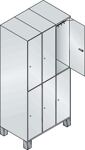 Garderobenschrank m.Füßen H1980xB900xT525mm lichtgrau/ lichtgrau 3x2 Abt.C+P