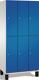 Garderobenschrank m.Füßen H1980xB900xT525mm lichtgrau/ enzianblau 3x2 Abt.C+P