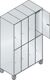 Garderobenschrank m.Füßen H1980xB1200xT525mm lichtgrau/ lichtgrau 4x2 Abt.C+P