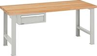 Werkbank B2000xT750xH840mm 1x150mm lichtgrau 40mm Multiplex KeyLock