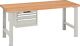 Werkbank B1500xT750xH840mm Buche Multiplex lichtgrau 3 Schubl.Keylock LISTA