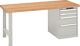 Werkbank B1500xT750xH840mm Buche Multiplex lichtgrau 4 Schubl.Codelock LISTA