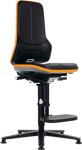 Arbeitsdrehstuhl Neon, NW-Nr.: 9000454281 m.Gleitern/Aufstiegshilfe, Sitz-H. 590-870mm orange, Permanentkontakt  