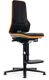 Arbeitsdrehstuhl Neon Bodengleiter+Aufstiegshilfe o.Polsterelement grau