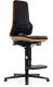 Arbeitsdrehstuhl Neon Bodengleiter+Aufstiegshilfe o.Polsterelement grau