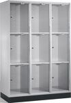 Fächerschrank H1750xB1220xT500mm m.Sockel Anz.Fächer 3x3 lichtgrau/lichtgrau
