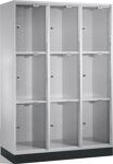 Fächerschrank H1750xB1220xT500mm m.Sockel Anz.Fächer 3x3 lichtgrau/lichtgrau