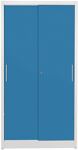 Schiebetürenschrank H1965xB1000xT420mm grau/blau 4 Fbd.Vollblechtüren