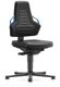 Arbeitsdrehstuhl Nexxit Bodengleiter Grifffarbe blau Integralschaum schwarz