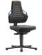 Arbeitsdrehstuhl Nexxit Bodengleiter Grifffarbe blau Supertec-Gewebe schwarz