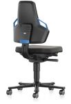 Arbeitsdrehstuhl Nexxit Rl.Grifffarbe blau Supertec-Gewebe