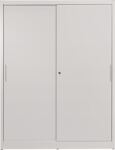 Schiebetürenschrank H1965xB1500xT500mm lichtgrau 8 Fbd.m.Trennw.Vollblechtüren