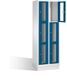 Fächerschrank H1800xB610xT500mm m.Sockel Anz.Fächer 2x3 grau/blau Sichtfenstert.