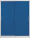 Schiebetürenschrank H1965xB1500xT600mm grau/enzianblau m.Trennw.Vollblechtüren