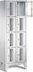 Fächerschrank H1850xB610xT500mm m.Füßen Anz.Fächer 2x4 grau/grau Sichtfenstert.