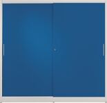 Schiebetürenschrank H1965xB2000xT600mm grau/enzianblau m.Trennw.Vollblechtüren