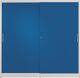 Schiebetürenschrank H1965xB2000xT600mm grau/enzianblau m.Trennw.Vollblechtüren