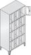 Fächerschrank H1850xB900xT500mm m.Füßen Anz.Fächer 3x4 Farbwahl Sichtfenstert.