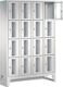 Fächerschrank H1850xB1190xT500mm m.Füßen Anz.Fächer 4x4 grau/grau Sichtfenstert.